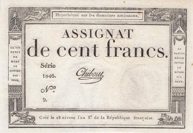 Assignat 100 Francs 1795